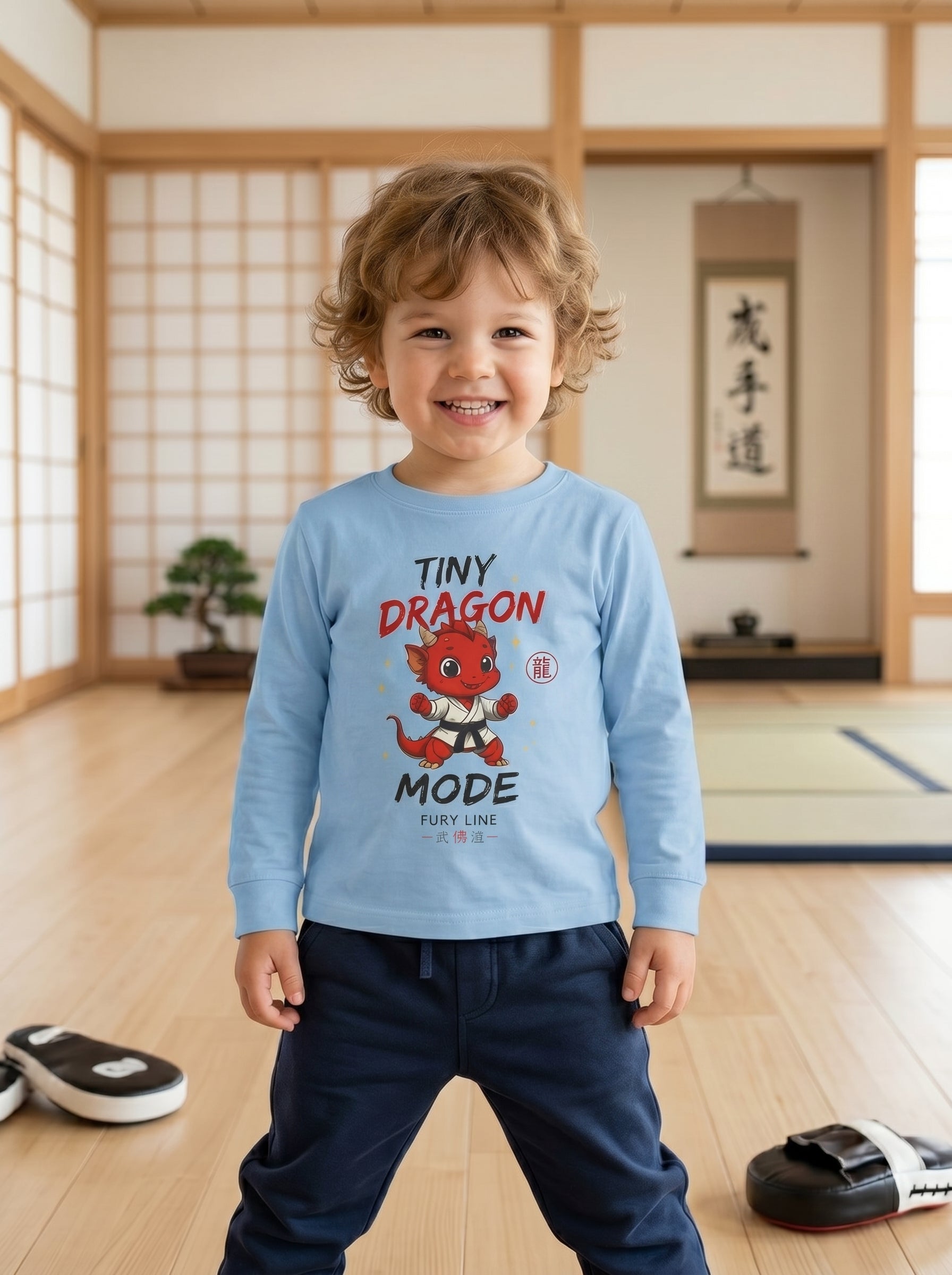 Fury Line Tiny Dragon Long Sleeve Toddler Tee