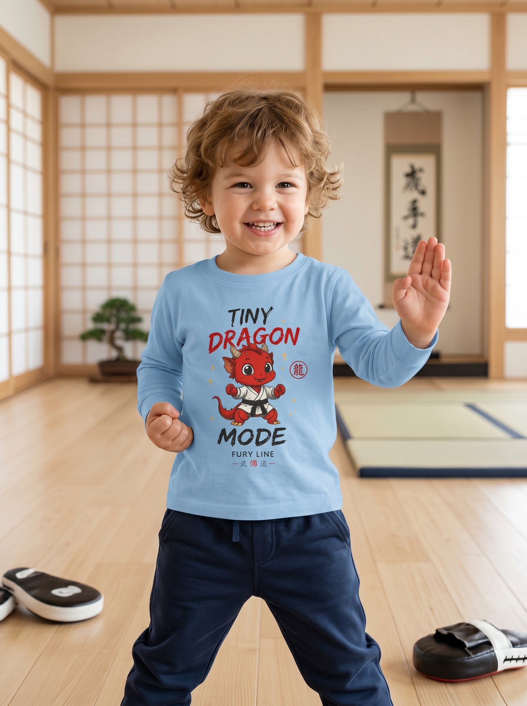 Fury Line Tiny Dragon Long Sleeve Toddler Tee