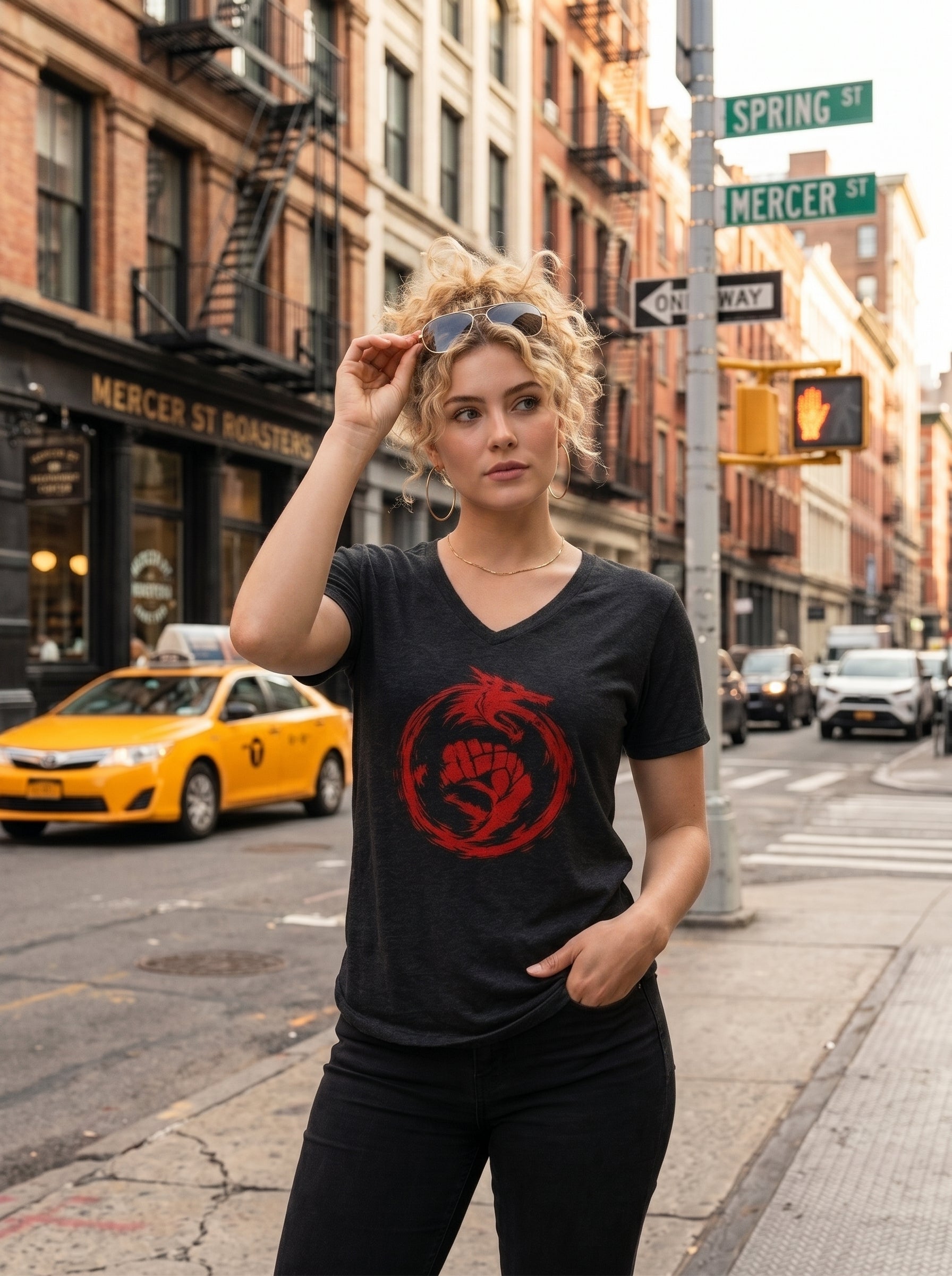 Fury Line Women’s Dragon Heart V-Neck Tee
