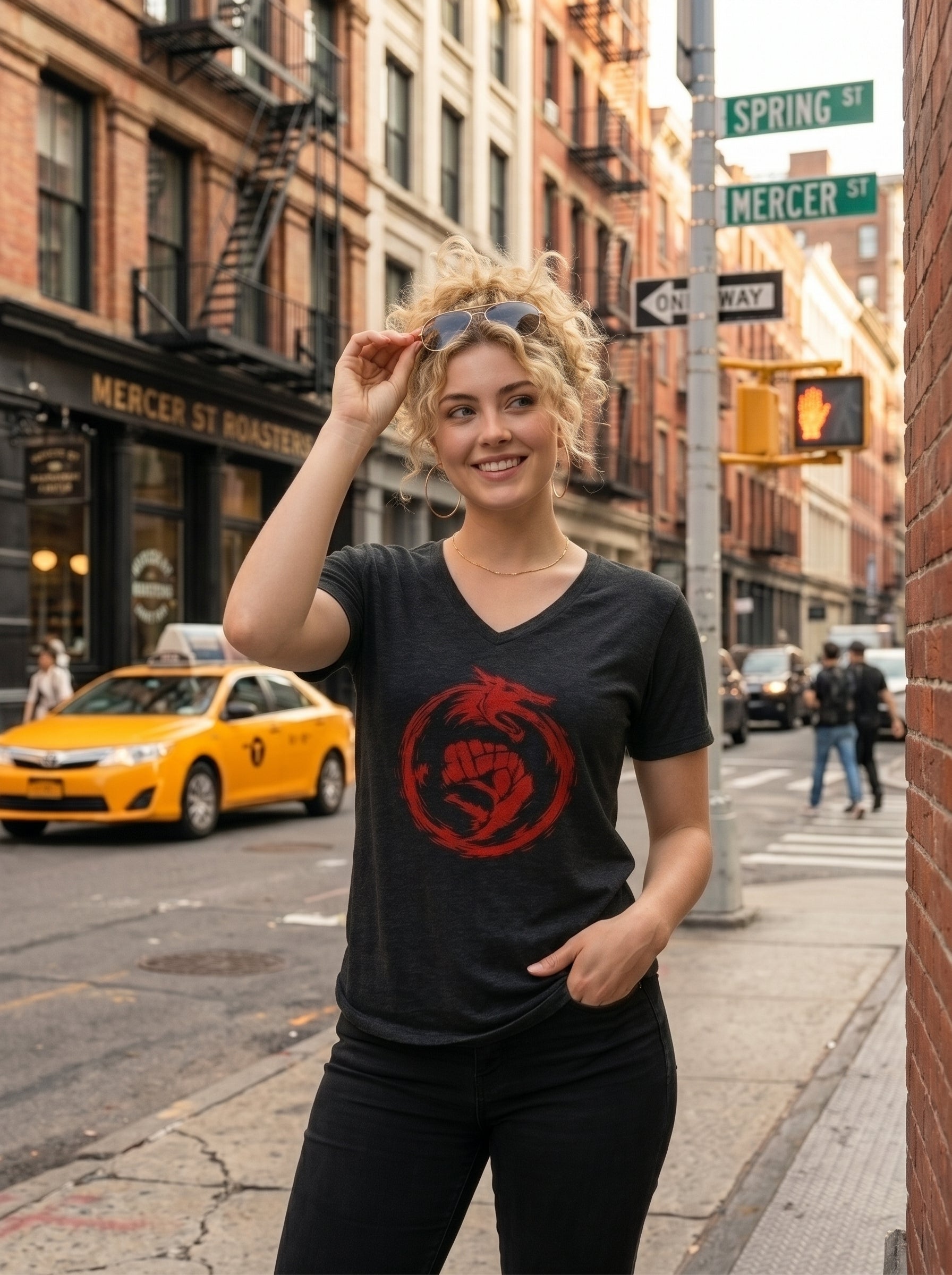 Fury Line Women’s Dragon Heart V-Neck Tee
